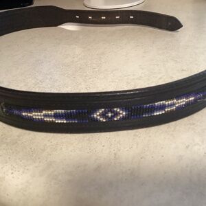 Tony Llama black beaded belt 36”